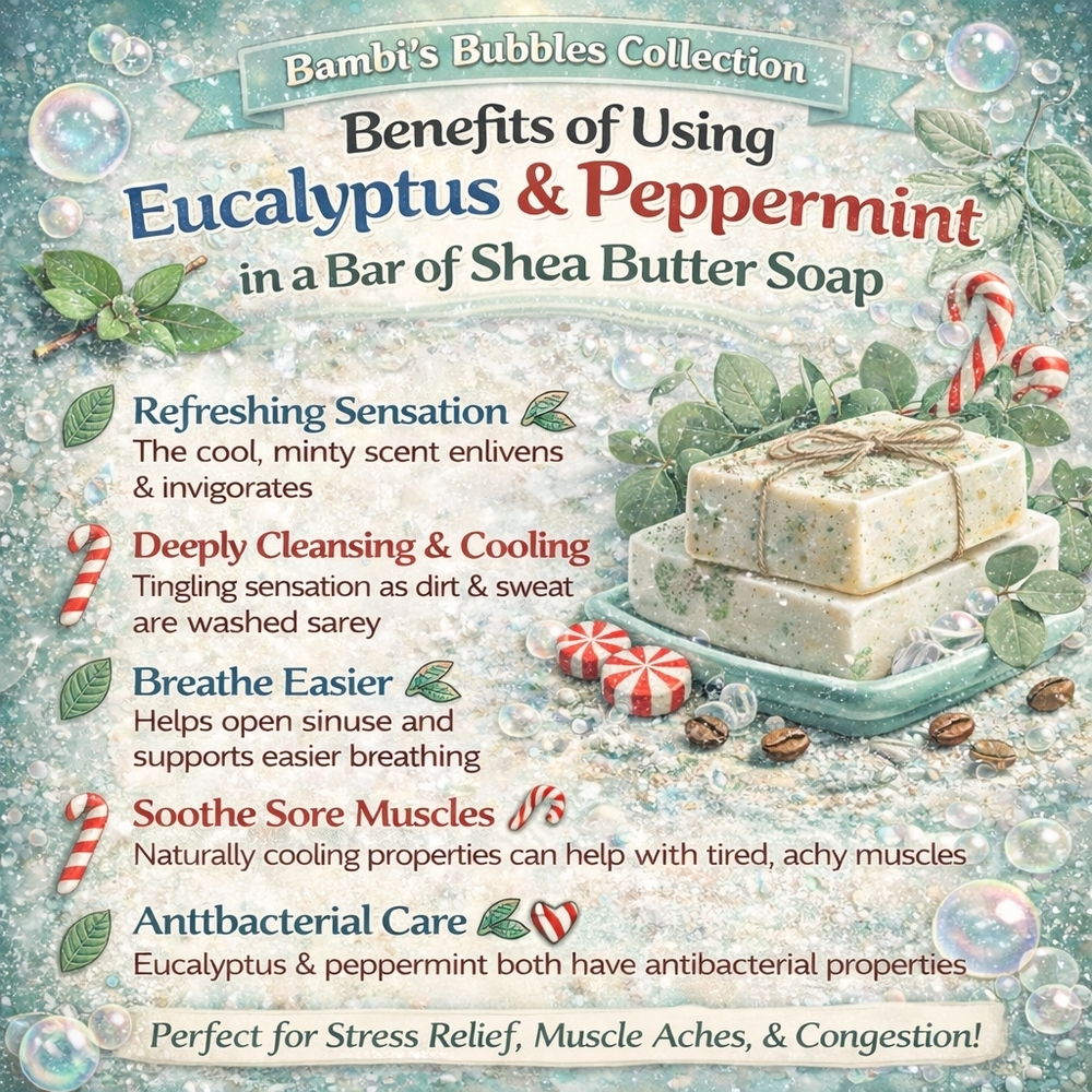 Release - Peppermint Eucalypts 4oz Shea Butter Soap - Picture 2 of 5